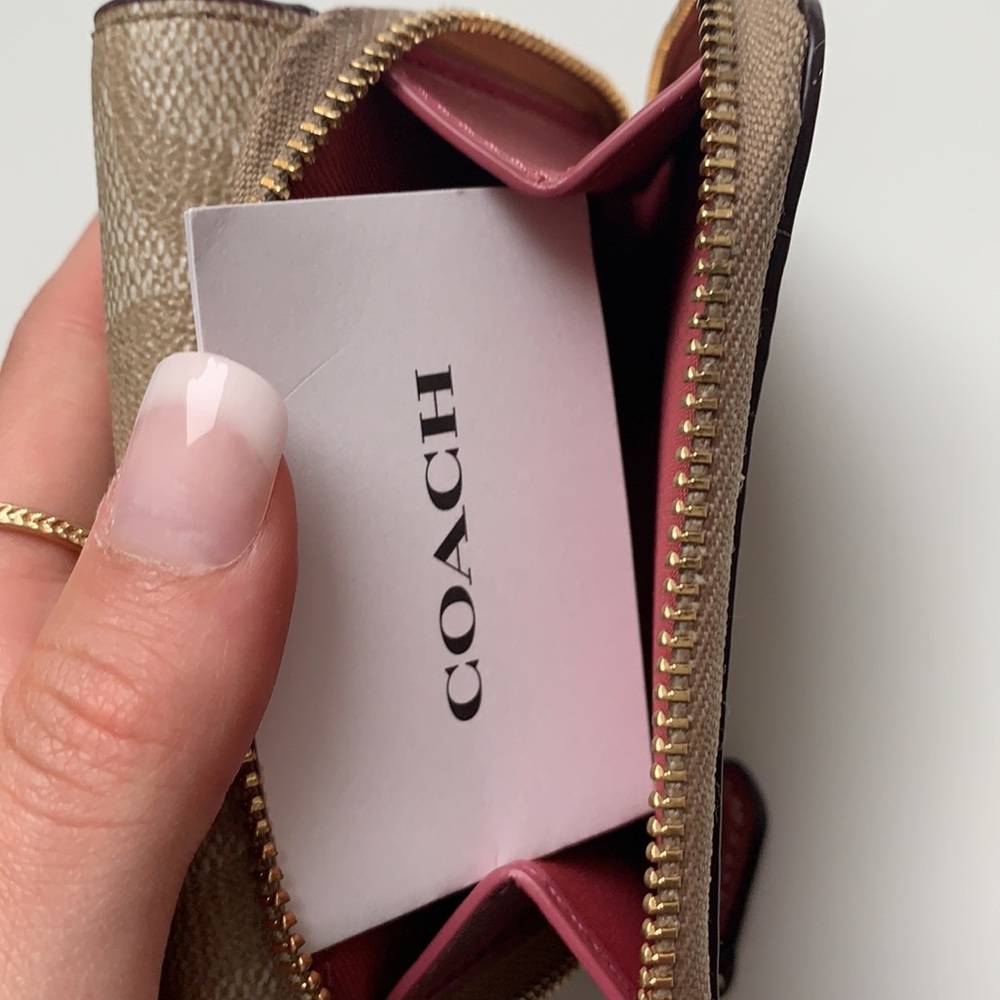 coach signature print small trifold wallet - Picture 5 of 6